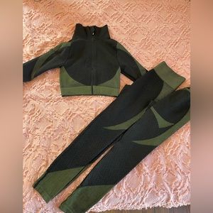 Yoga workout jacket and pants